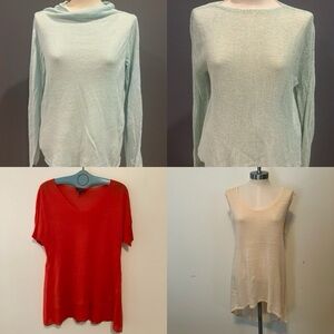 Eileen Fisher Womens Sm/PS Summer  Tops Open Weave Costal Beachy  Lot 4